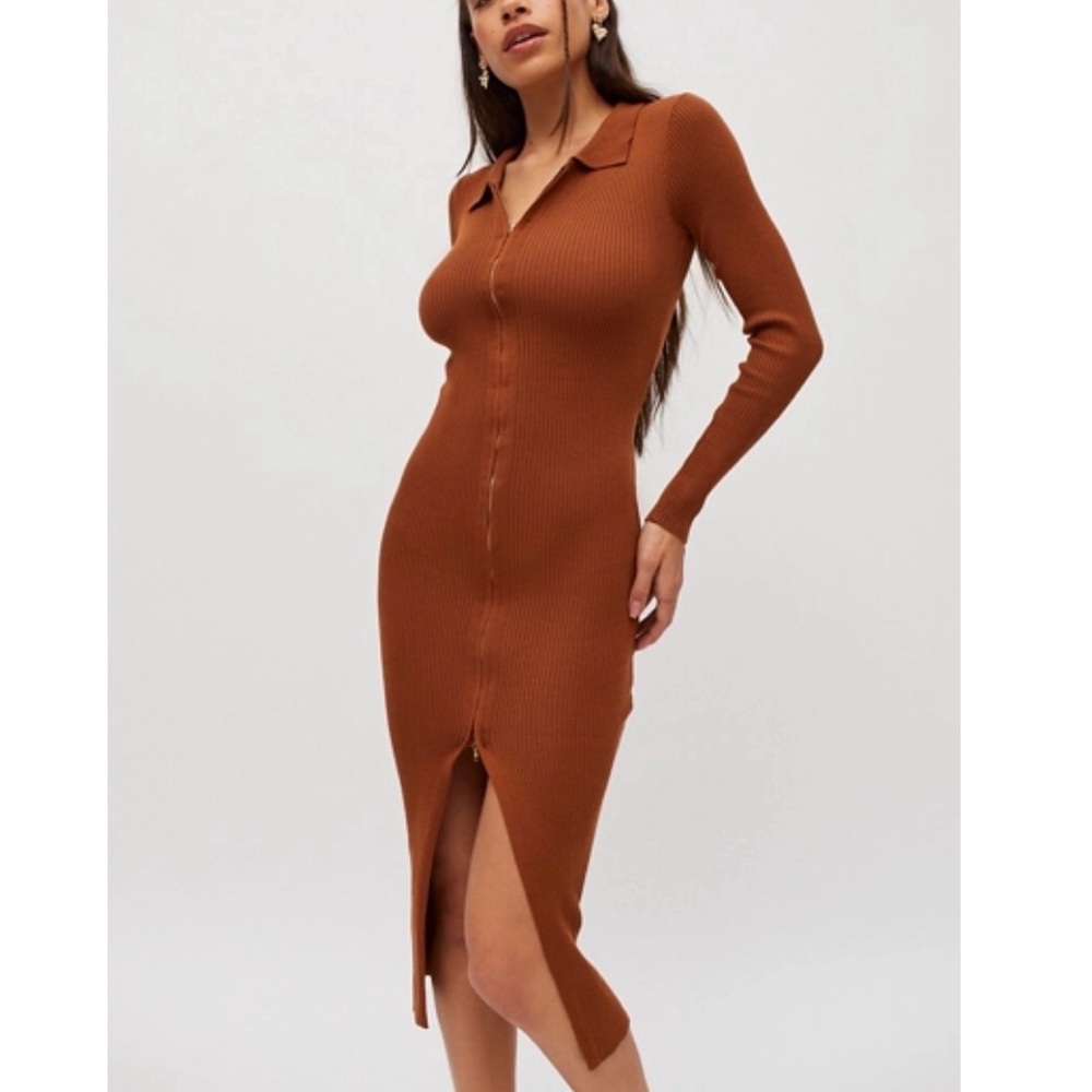 Daisy Street Knit Midi Dress - Copper